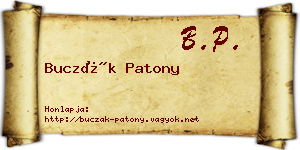 Buczák Patony névjegykártya